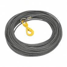 LianDu-US 8inx150FT Wire Rope, Stainless Steel Wire Rope Cable With Swivel Hook And Self Locking Hook For Winch Operations, Lifting, Rigging, Towing (Yellow) - Yellow - View 6
