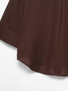 YROOE 2025 女士休闲简约百搭衬衫 - 咖啡棕色，适合秋冬休闲、商务休闲、日常通勤 - 咖啡棕 - 查看 6