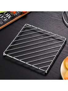 1 pieza Salvamanteles cuadrado, Tapete de mesa de cocina resistente al calor, Posavasos, Mantel individual, Regalo de Navidad, Rejilla multifuncional cuadrada de acero inoxidable resistente al calor para ollas y sartenes, Soporte para ollas y rejilla para vaporera, Grueso tapete antescaldaduras para tazones y platos para el hogar, Tapete de mesa, Tapete de almacenamiento - Adecuado para diversas ollas y platos - Ver 7