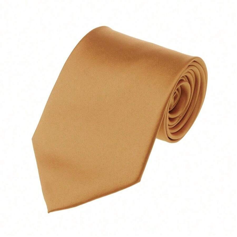 New Hot ! Solid Color Plain Classic Necktie Men's Tie,ZXCFTE - 44-銅 - 查看 1