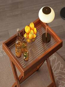 可折叠边桌，客厅沙发小咖啡桌，床头柜，便携式设计，适合室内、庭院、露营，节省空间的客厅、阳台、露台家具 - 彩色 - 查看 7