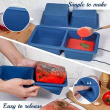 2 - Pack Nonstick Silicone 3  Freezer Mold, 1 - Cup Large Sauce Cube Tray With Plastic Lid, Stackable Freezing Maker Meal Prep Food Storage Container, Dishwasher - 2-Súp - Xem 5