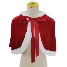 Christmas Velvet Rabbit Ear Hooded Shawl, European And American Style, Red, Summer, Christmas Clothing Accessory, Cardigan - Christmas - View 10