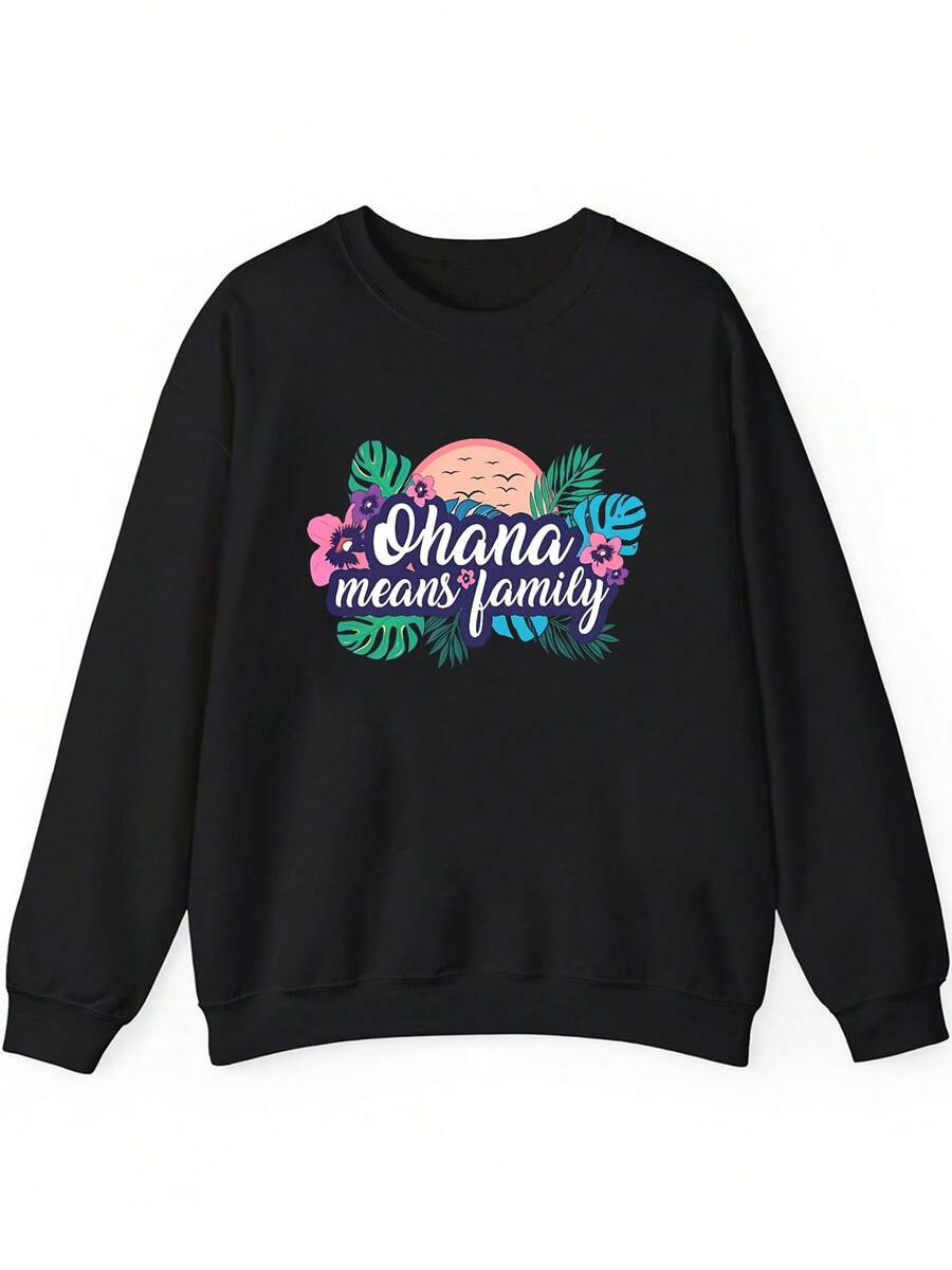 Ohana Means Family - Womens Hoodie - Lilo - Stitch - Film - Animation - Hawaii_66_t1 - 黑色 - 查看 1