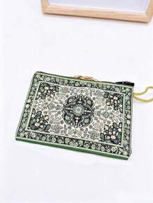 新款轻便刺绣零钱包，双面刺绣女士收纳包，女孩化妆包，多功能卡包，复古高性价比化妆包，便捷便携手提包，精致图案零钱包 - 彩色 - 查看 8