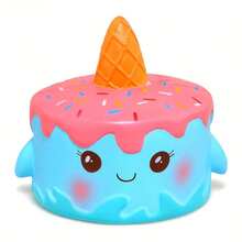 1PC Kawaii Unicorn Blue Cake Squeeze Soft Squishy Slow Rising Cream Scented Fun Toys, Fidget Toys - 彩色 - 查看 4