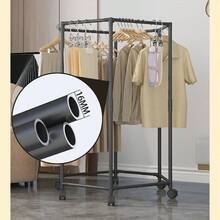 2026 Upgrade Hexagon Coat Rack Stand, Heavy Duty Drying Rack With Wheels, Foldable Freestanding Clothes Organizer For Bedroom, Laundry Room, Balcony, Closet Storage - No Drill Installation Needed - Black - View 4