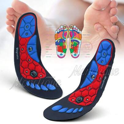 1 Pair Acupressure Insoles, Foot Massage Insoles, Arch Support Insoles, Comfortable Walking Insoles, Can Be Trimmed To Fit All Shoes, Unisex Shoe Insole Accessories