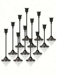 3/6/30件套黑色创意欧式金属烛台，简约设计，婚礼装饰，酒吧派对，客厅，餐厅装饰