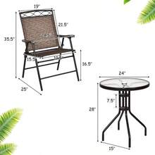 Patio Bistro Set, caf - Marrón - Ver 8