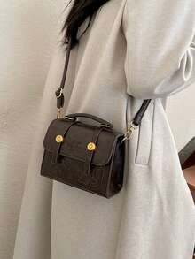 Bolsa feminina de design de nicho, nova bolsa tote vintage de outono/inverno, pequena bolsa quadrada, bolsa transversal versátil de alta qualidade