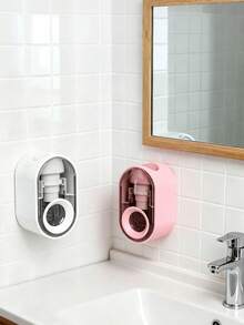Automatic Toothpaste Squeezer Automatic Toothpaste Dispenser For Bathroom Walls Dust-Proof For Toothbrushes, Bathroom Organizers Set Automatic Toothpaste Dispenser Toothbrush Holder Punch-Free Wall-Mounted Toothbrush Holder Bathroom Accessories Essential For Back To School Essential For Home Essential For The Bathroom - Multicolor - View 3