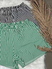 DUNA STRIPED LOOSE SHORTS KIT, SUMMER BOLGUEIRA - Mint Green - View 2