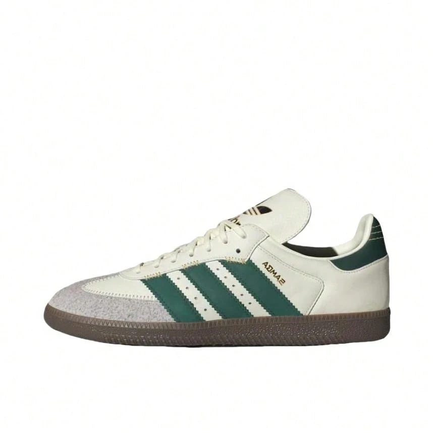 Adidas Originals SAMBA OG Comfortable Versatile Wear-Resistant Low-Top Sneakers CY Women's White And Green