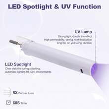 NEUZOJIT Nail Drill And UV Light Set, Portable Electric Nail Drill And UV Nail Lamp 2 In 1 Nail Tools With LED Display, 3 Speed Fast-Dry Rechargeable Nail Drills Machine For Curing Polish And Remove - Dụng cụ làm móng - Xem 5