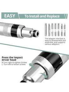 Juego de destornilladores de impacto de 13 piezas en caja de hierro - Plateado - Ver 5