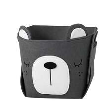 1 peça caixa de armazenamento faça você mesmo com desenho de animal fofo de feltro tecido dobrável cesta de armazenamento para organizadores de brinquedos de berçário, para a volta às aulas - Cesta de feltro faça você mesmo - Ver 14