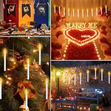 NBBUFF 20 Peças/40 Peças Velas Flutuantes com Controle Remoto, Luzes de Vela USB com Dimmer, 8 Modos, Temporizador, Velas de Luz Quente de LED Sem Fogo para Festa de Aniversário, Decoração de Quarto, Decoração de Árvore de Natal, Decoração de Halloween, Decoração de Parede, Decoração Doméstica, Atmosfera Festiva, Camping - Amarelo - Visão 5