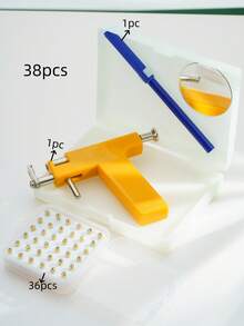 1 Set Reusable Ear Piercing Kit: Complete Ear And Nose Piercing Kit - Professional DIY Jewelry Set, Please Watch Video Tutorial, Disposable Low Pain Ear Piercing Gun Designed For Home Use, Ideal Choice For Students And Individuals To Pierce Their Ears, Beauty Tools And Accessories - Multicolor - View 9