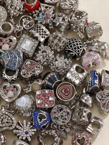 5/10/20PCS Christmas Random Charms Various Themes Beads Pendant For DIY Bracelet Rhinestone Design - Animals/Plants/Flowers/Pets/Sports/Cartoon/Ocean/MothersDay/Valentine's/Friends/Family/Stars/Moon/Sun/Travel/Coffee/Passport/ Valentines - 彩色 - 查看 7
