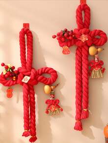 中国结，中国新年墙饰，中国新年派对装饰，中国新年门把手挂饰，中国新年礼物，适合中国新年 - 彩色 - 查看 2