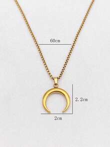 1 Stück 18K vergoldete Edelstahl Halbmond Horn Anhänger Halskette, elegante Choker Kette