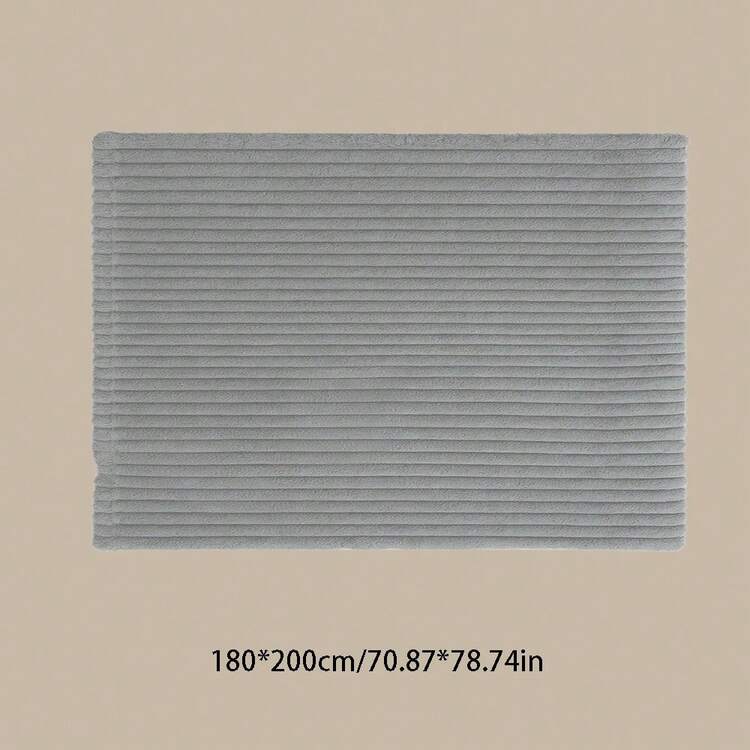 1pc Outdoor Camping Style Blanket, Soft Faux Rabbit Fur Texture, Comfortable Striped Design, Suitable For Home And Outdoor Use - Outdoor Blankets - View 21