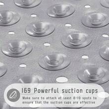 Shower Bathtub Non Slip, 21x21 Inch, Soft Square Bath Tub With Suction Cups And Drain Holes, Stall Floor Mats Bathroom, Washable, Bathroom Accessories, Gray