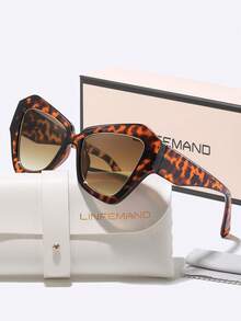 LINFEMAND LINFEMAND Oversized Cat Eye Y2K Decorative Fashion Fashion Glasses, Unisex, Birthday Party, Costume, Holiday Gift