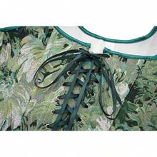 Women's Waist Cincher Bustier Boned Corset With  Design In 2025 - Green Chrysanthemum - View 7
