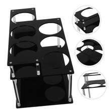 Wine Bottle Organizer -2-Layer Acrylic Bottle Display Rack For Kitchen Storage | Acrylic, Coffee Syrup, Baijiu, Wine Flavoring And Beverage Station Organizer With Layered Shelves