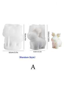 Christmas Elk Deer Silicone Candle Molds, Cute Reindeer Soap Mold, DIY Xmas Theme Resin Mould For Home Party Decoration, Christmas Eve Party Decoration And Holiday Gift