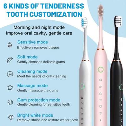 Escova de dentes elétrica recarregável