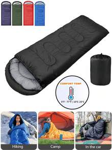 1pc Lightweight 3-Season Sleeping Bag, 11 Color Options, Suitable For Adult Women For Car Sleeping, Super Soft Fiber Filled For Backpacking/Hiking/Camping/Mountaineering, Comes With Compression Bag, Waterproof Camping Sleeping Bag Suitable For 4-Season Cold Weather Or Warm Backpacking Hiking Mountaineering Indoor Outdoor Use Adult Sleeping Bag, Cold Weather And Warm - Backpacking Camping Sleeping Bag