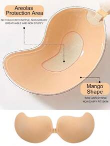 3 Pares de Sutiãs Adesivos Respiráveis e Ultrafinos - Sutiã Sem Alça Invisível com Push-Up de Silicone para Casamento/Yoga, Tampas de Mamilo Antiderrapantes