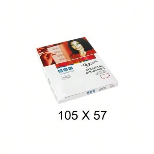 Caixa com 100 folhas de etiquetas adesivas ILC brancas, 105x57 cm, Fabrisa 15317 - Branco - Ver 1