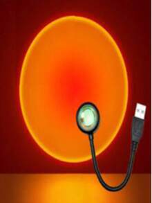 1pc Sunset Projection Lamp - LED Room Decor Night Light, With USB Connection, Suitable For Photography, Party, Wedding, Halloween And Christmas Decoration, Compatible With Laptops And Phones, Portable Electronic Lamp For Home Decor