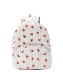 Printed Backpack Lightweight Daisy Pattern Front Pocket Bag Dual Zippers Casual Daily Use Bag Suitable For Travel, Outings And Gifts - Multicolor - View 10