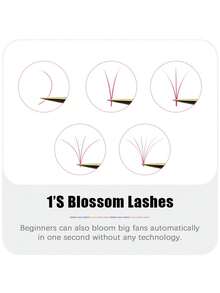 MASSCAKU 12 Rows Colored Lash Extensions White Pink Red Brown Yellow Green Blue Purple Mix Color 0.07mm C/D Curl Colorful Blooming Lashes Extension Colored Y Shaped Eyelash Individual Single Classic Eyelash Extensions - Multicolor - View 4