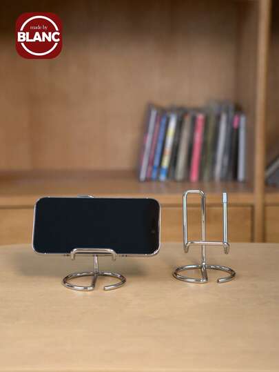 1pc Metal Phone Stand, Universal IPad Stand For Desk, Standing Holder Rack, Portable Minimalist Design, Stable Table Mount For Smartphones & Tablets, Hands-Free Viewing Support For Office, Kitchen, Study, Multi-Functional Display Shelf, Ideal For Home Office Users, Students, Professionals