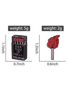 QIHOO Burning Match Stick Death Eater Wand Skull Flame Fire Artwork Enamel Pin Brooch Badge Clothing Backpack Jewelry Accessories