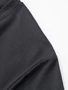 2025秋季新款时尚休闲宽松中长款T恤女字母印花长袖上衣街头韩版 - 深灰 - 查看 9