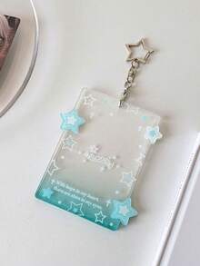 Photocard Holder Keychain, 3 Inch Transparent Photo Card Holder ID Badge Holder Protective Sleeves Clear Card Cover Stars Photocards Keychain For Bag Pendant Decor - 彩色 - 查看 8
