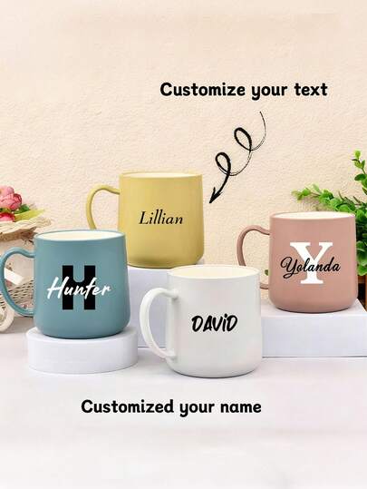 1 pezzo Tazza da caffè/acqua personalizzata con foto/nome, tazza smaltata personalizzata con nome, regalo personalizzato perfetto per famiglia, amici e bambini