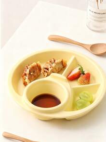 1pc Compartment Round Plastic Meal Tray - Reusable, Dishwasher , Ideal For Healthy Eating, Weight Loss, Picnics And Salads, Christmas Party Supplies, Family Dinner