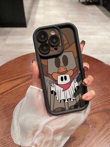 1 buc Carcasă de telefon moale rezistentă la șocuri, cu model de cowboy, tip fantomă de Halloween, de culoare solidă, TPU, compatibilă cu Apple și telefoanele