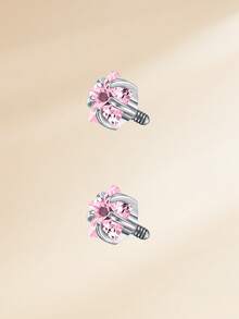 Funky Stainless Steel Heart Cubic Zirconia Nose Rings Horseshoe Nose Rings, Silver Gold Internally Threaded Nose Rings Nose Hoop Rings Horse Shoe Daith Tragus Earring Lip Septum Rings Helix Piercing Jewelry For Women Men For Daily Decoration