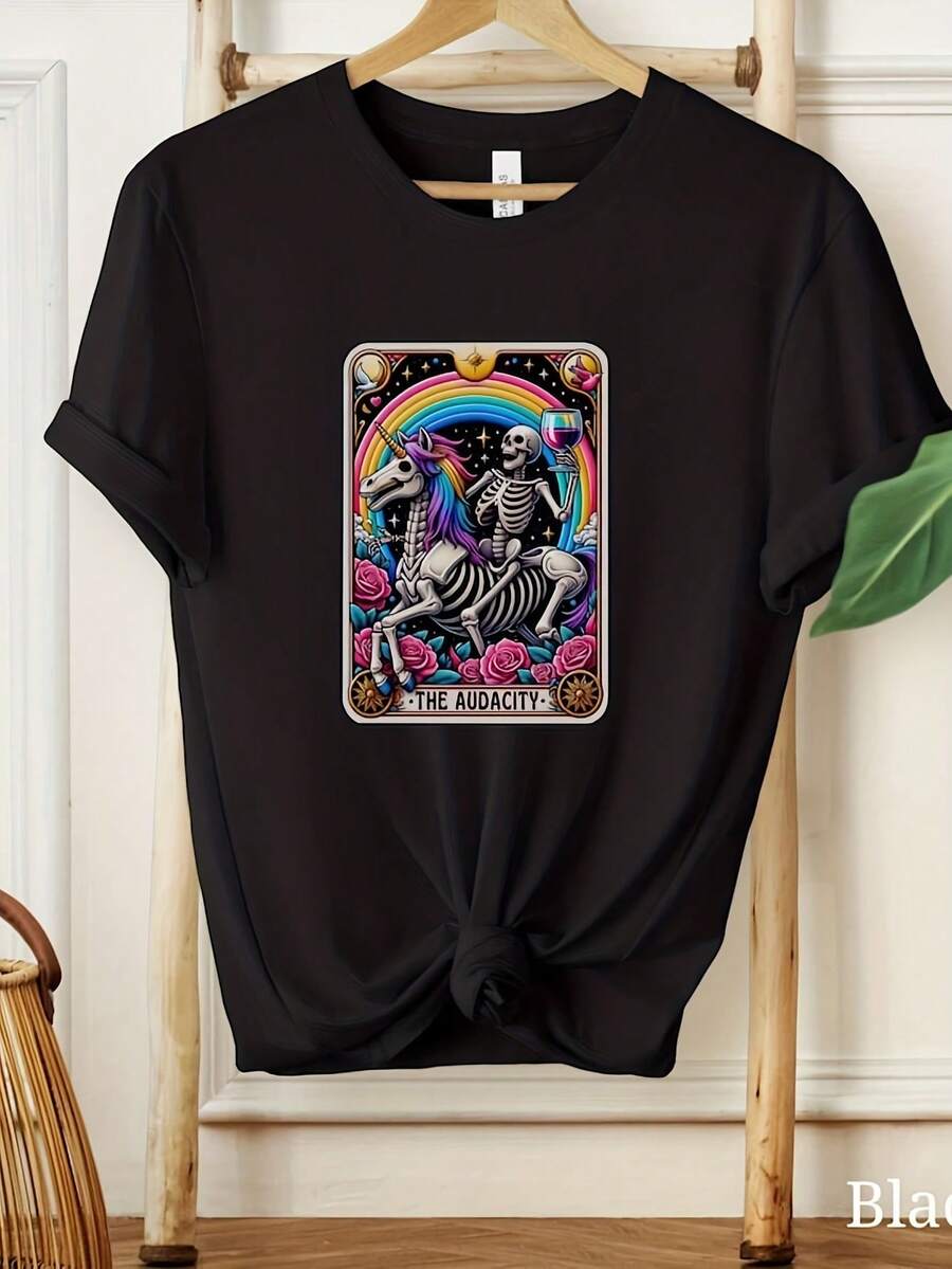 Mia De La Rta Del Tarot Audacity, Regalo Drtido De La Rta Del Tarot, Mia Sarcásti, Mia De La Rta Del Tarot Esqueleto, Mia , Mia De Unicornio, Mia De Arcoíris - Đen 4 - Xem 1