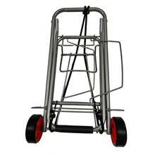 Carrinho de bagagem dobrável – capacidade de carga de 20 kg, estrutura cinza, 98*45*31 cm, para viagens, depósito e uso diário