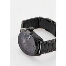 Diesel Reloj cronógrafo para hombre Diesel Armbar, esfera negra con correa de acero inoxidable, reloj deportivo casual resistente al agua para uso diario y estilo